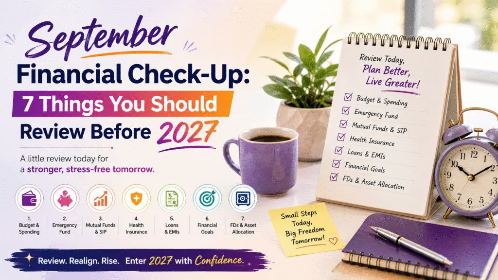 September financial check-up checklist for reviewing investments, insurance, savings and financial goals