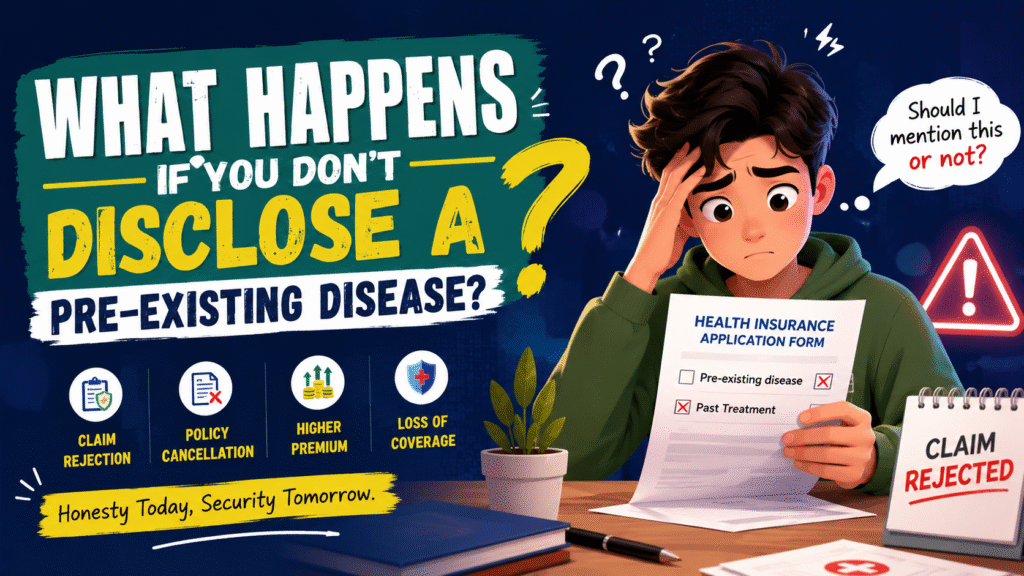 What happens if you don't disclose a pre-existing disease in health insurance