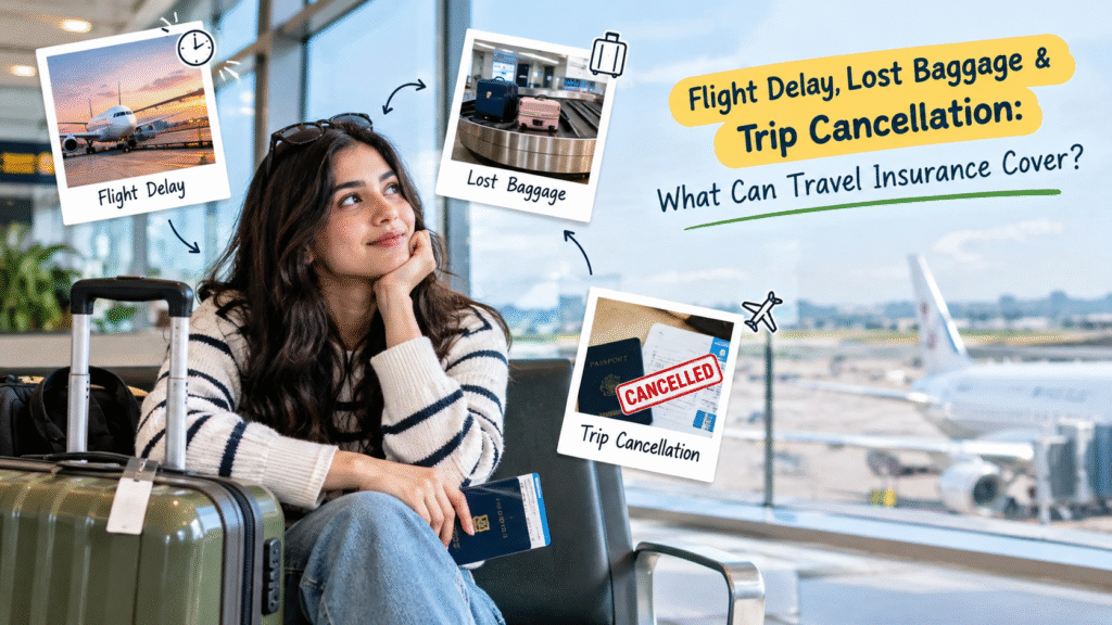 Travel insurance coverage for flight delay, lost baggage and trip cancellation